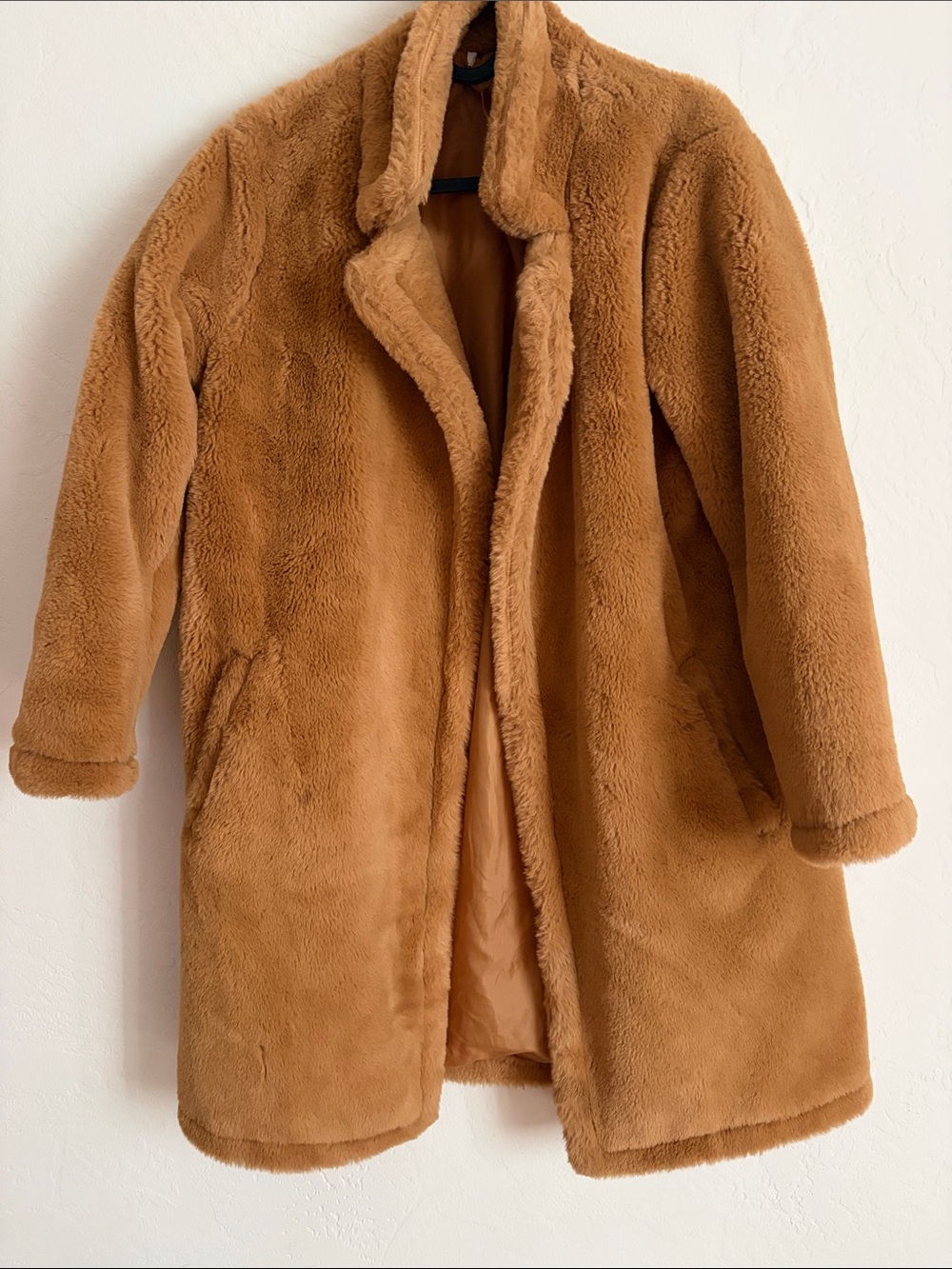 Camel Faux Fur Coat